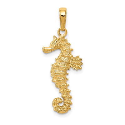 14K gold seahorse pendant