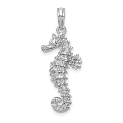 14K white gold seahorse pendant