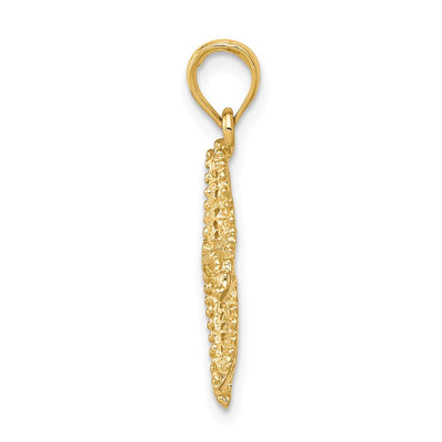 14K Polished Open-Backed Starfish Pendant
