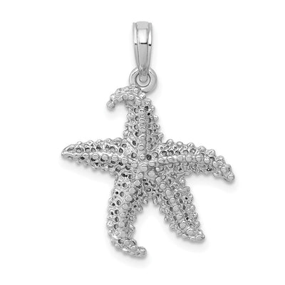 14K white gold starfish pendant