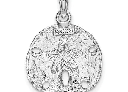 14k White Gold Polished Sand Dollar Pendant (Style C2542W)