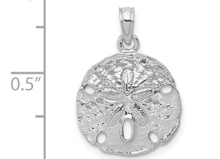 14k White Gold Polished Sand Dollar Pendant (Style C2542W)