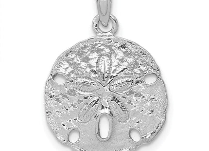 14k White Gold Polished Sand Dollar Pendant (Style C2542W)