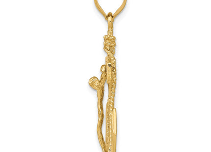 14K gold cross pendant, alternate view