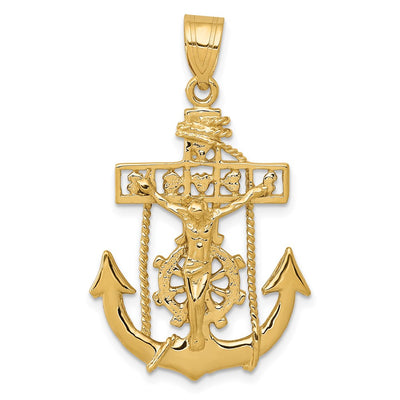 14K gold cross pendant