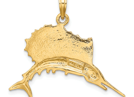 14k Polished Sailfish Pendant