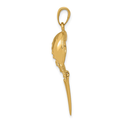 14K Polished Moveable Horseshoe Crab Pendant