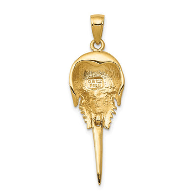 14K Polished Moveable Horseshoe Crab Pendant