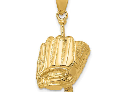14K Polished 3-D Glove/Bat/Baseball Pendant (Style C2657)