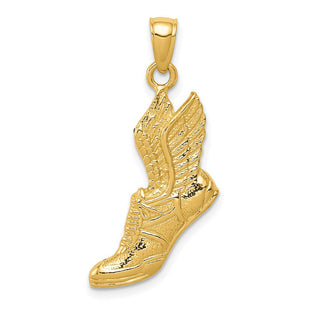 14k Polished Running Shoe Pendant (Style C2661)