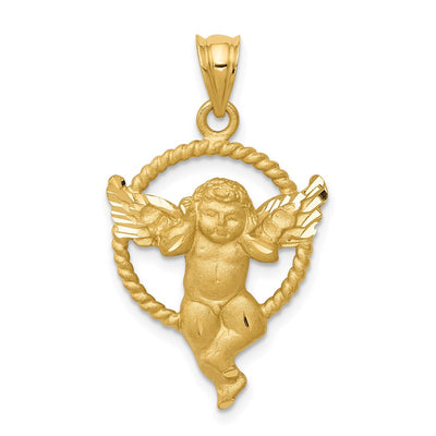 14K gold circle pendant