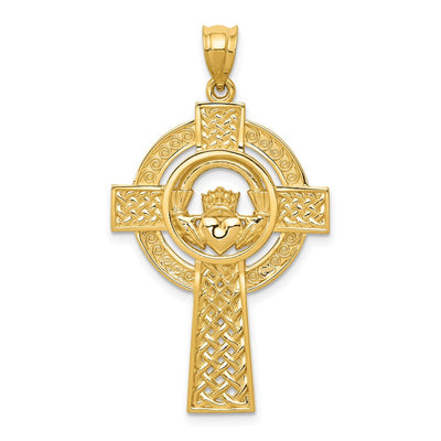 14K gold claddagh pendant