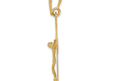 14k Polished Crucifix Pendant, 47 x 22mm