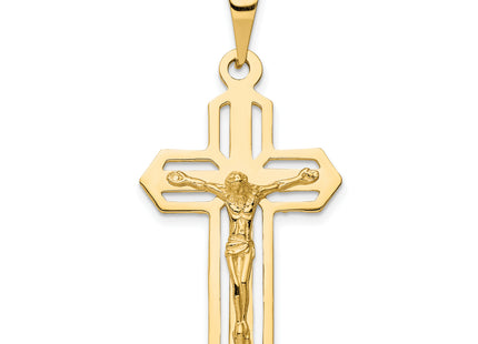 14k Polished Crucifix Pendant, 47 x 22mm