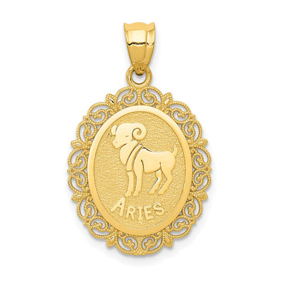 14K gold zodiac pendant