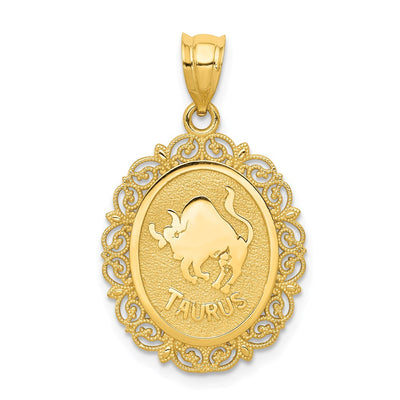 14K gold zodiac pendant