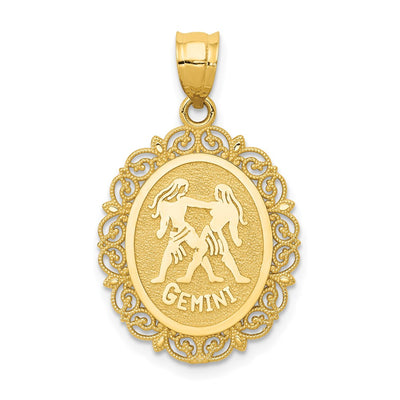 14K gold zodiac pendant