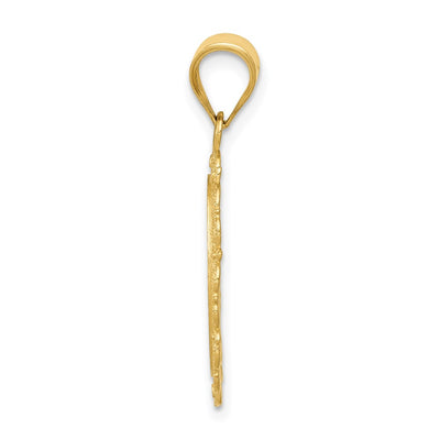 14K Solid Satin Polished Virgo Zodiac Oval Pendant
