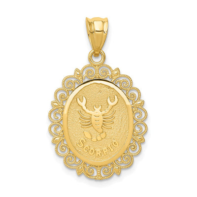 14K gold zodiac pendant
