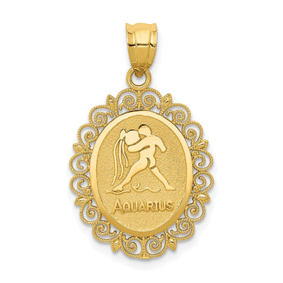 14K gold zodiac pendant