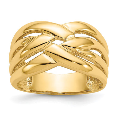 14K High Polished Woven Dome Ring