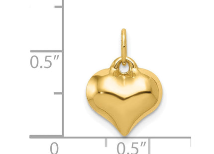 14K Polished 3-D Puffed Heart Pendant (Style C2907)