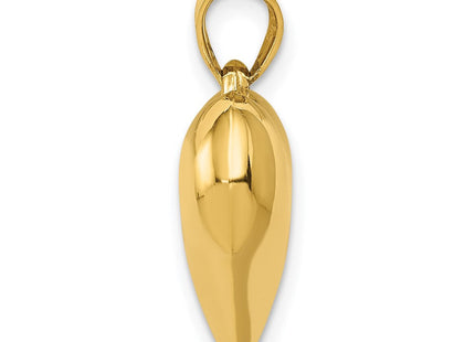 14K Polished 3-D Puffed Heart Pendant (Style C2909)