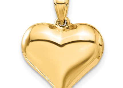 14K Polished 3-D Puffed Heart Pendant (Style C2909)