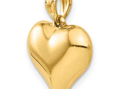14K Polished 3-D Puffed Heart Pendant (Style C2909)