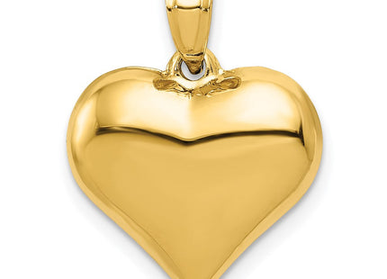 14K Polished 3-D Puffed Heart Pendant (Style C2909)