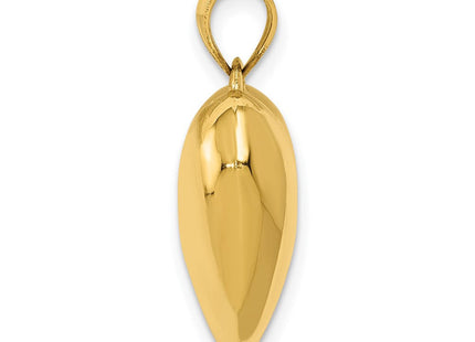 14K Polished 3-D Puffed Heart Pendant (Style C2911)