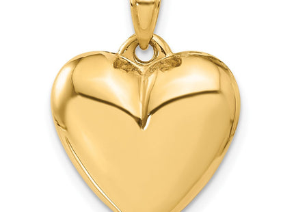 14K Polished 3-D Puffed Heart Pendant (Style C2911)