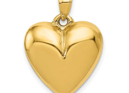 14K Polished 3-D Puffed Heart Pendant (Style C2911)