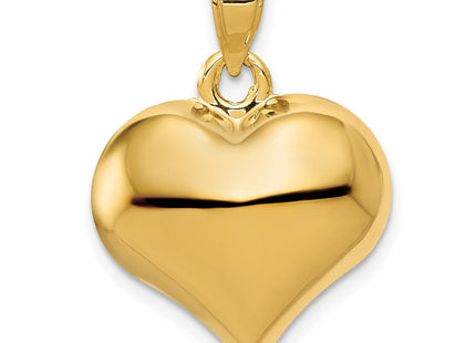 14K Polished 3-D Puffed Heart Pendant (Style C2912)