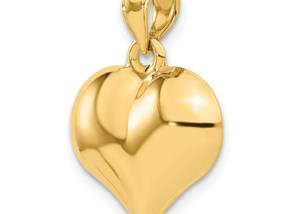 14K Polished 3-D Puffed Heart Pendant (Style C2912)