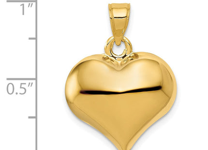 14K Polished 3-D Puffed Heart Pendant (Style C2912)