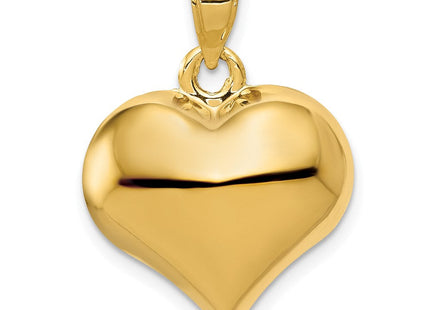 14K Polished 3-D Puffed Heart Pendant (Style C2912)