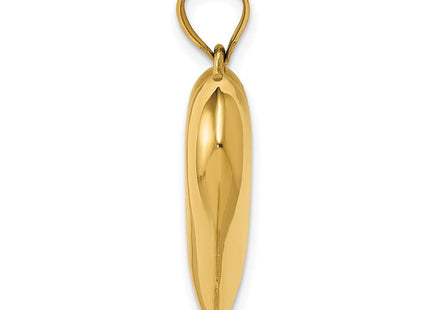 14K Polished 3-D Puffed Heart Pendant (Style C2913)