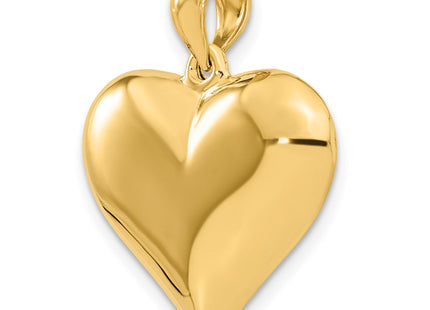14K Polished 3-D Puffed Heart Pendant (Style C2913)