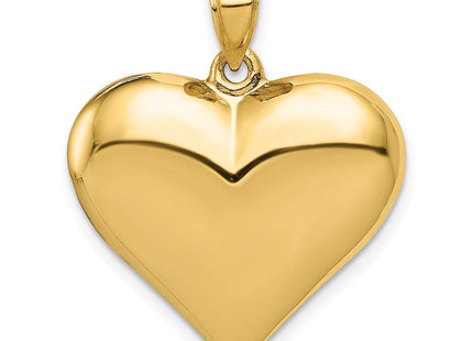14K Polished 3-D Puffed Heart Pendant (Style C2913)