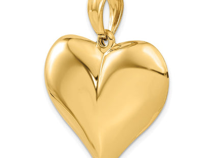 14K Polished 3-D Puffed Heart Pendant (Style C2914)