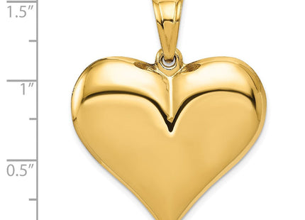 14K Polished 3-D Puffed Heart Pendant (Style C2914)