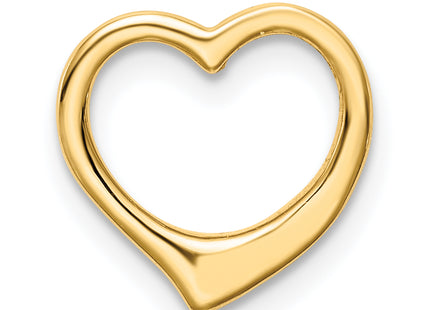 14K Polished Heart Chain Slide, 12 x 12.5mm