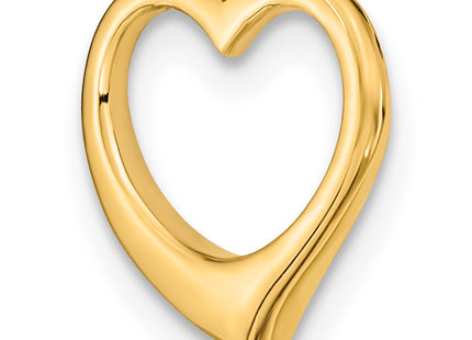 14K Polished Heart Chain Slide, 12 x 12.5mm