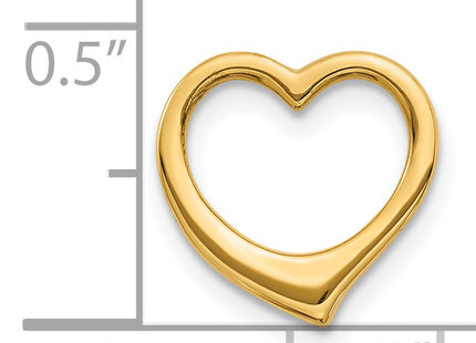 14K Polished Heart Chain Slide, 12 x 12.5mm