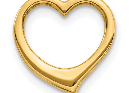 14K Polished Heart Chain Slide, 12 x 12.5mm