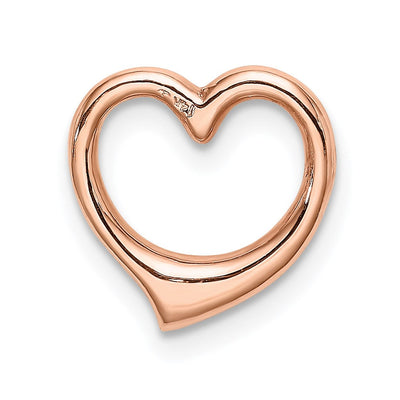 14K Rose Polished Heart Chain Slide, 12 x 12mm