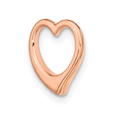 14K Rose Polished Heart Chain Slide, 12 x 12mm