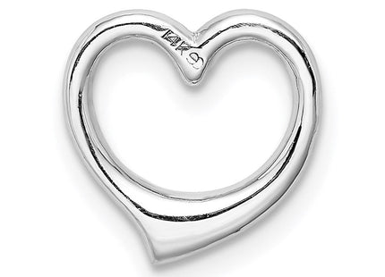14K White Gold Polished Heart Chain Slide (Style C2917W)
