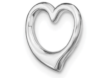 14K White Gold Polished Heart Chain Slide (Style C2917W)
